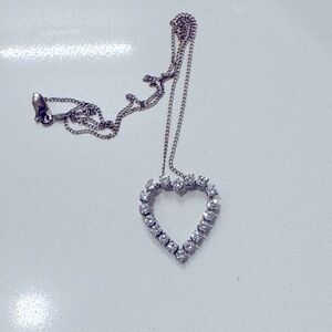 more my uncle stuff Beautiful diamond heart 14k white gold necklace